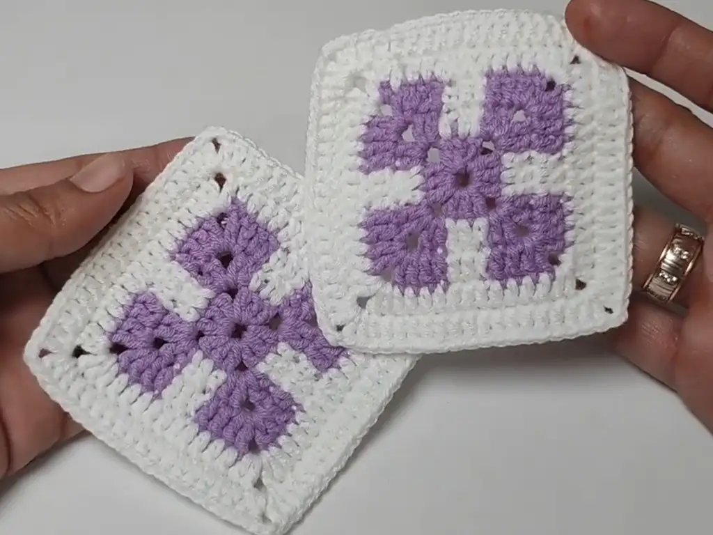 granny square crochet pattern, finished square, crochet project