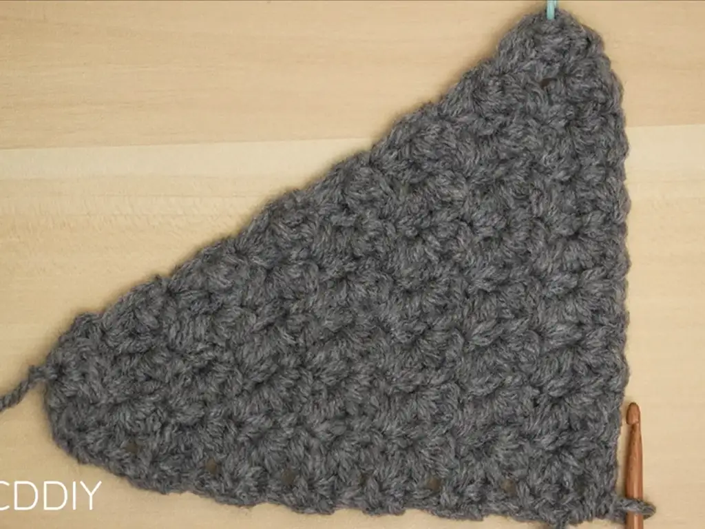 First step complete! One crocheted cup of the puff sleeve crop top pattern.