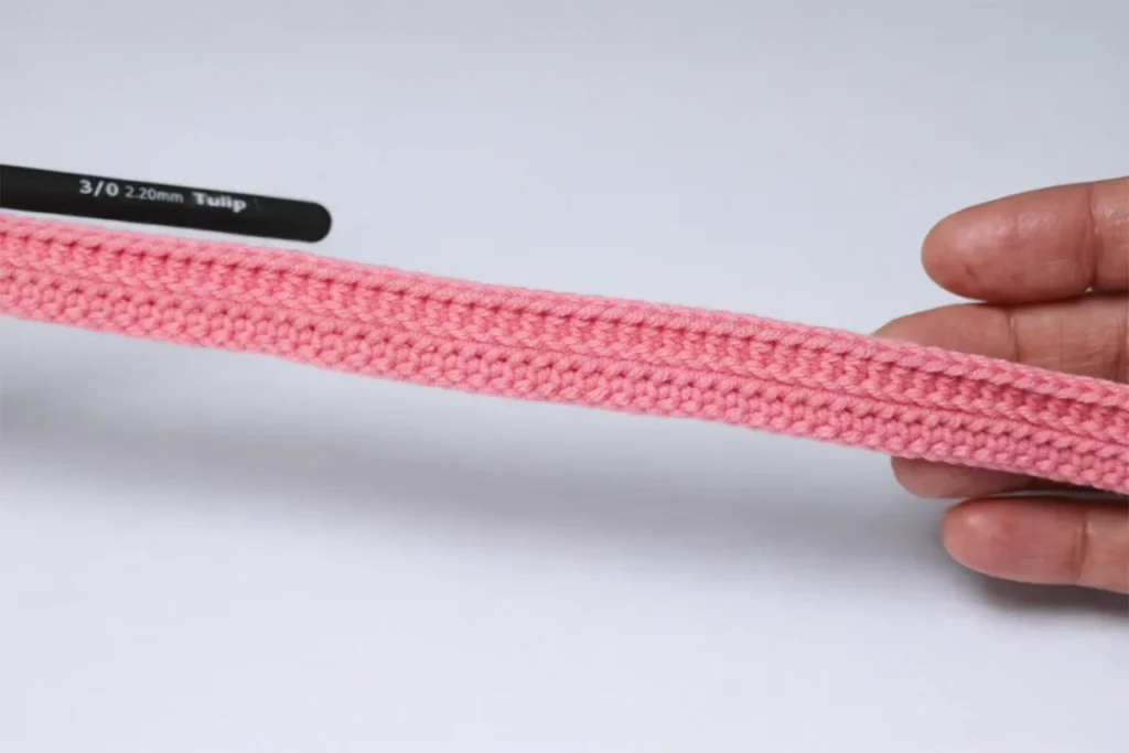 crochet headband base strip single crochet rows beginner pattern