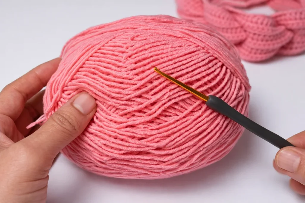crochet braided headband materials yarn and crochet hook for beginners