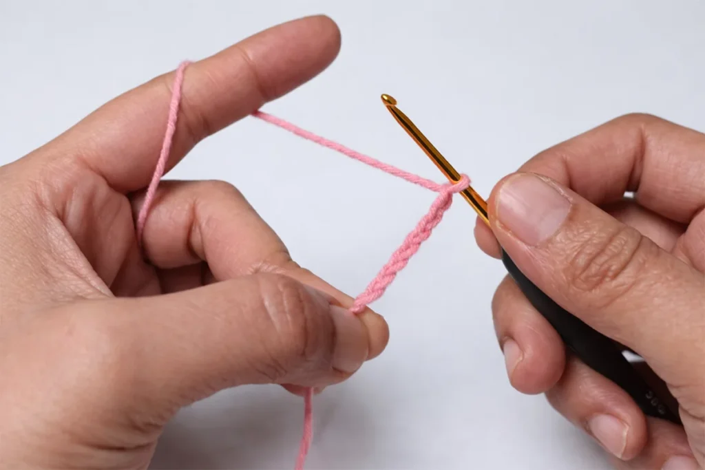 how to make slip knot and foundation chain crochet headband beginner step