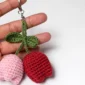 Easy crochet tulip keychain handmade amigurumi flower keyring
